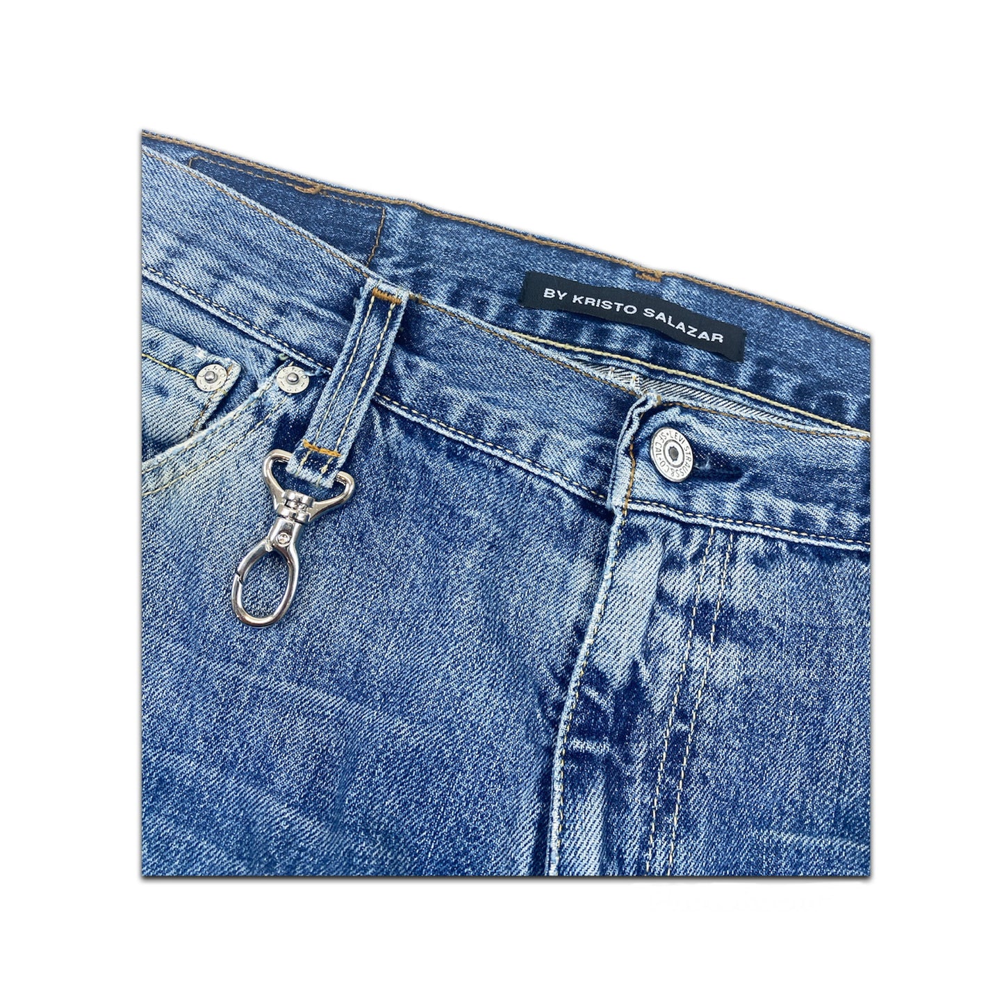 Laced Levi's 507 Blue Wash